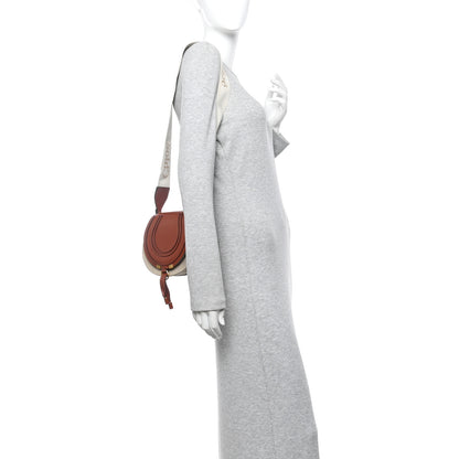 Chloe Linen Calfskin Small Marcie Saddle Bag Sepia Brown 2 of 9