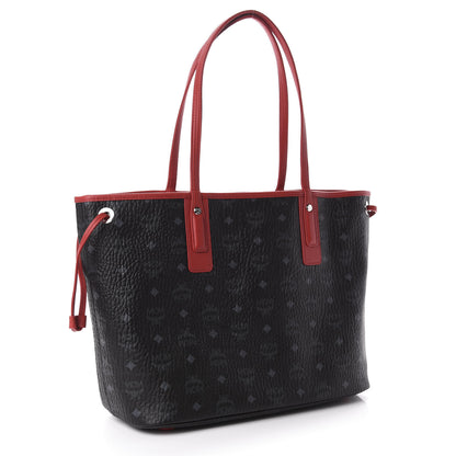 MCM Visetos Medium Liz Reversible Shopper Tote Black Red 3 of 15