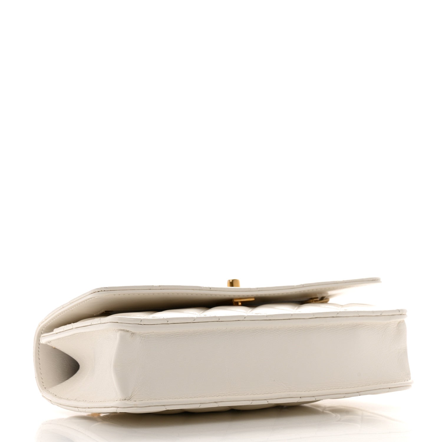 Chanel Shiny Calfskin Quilted Multicolor Top Handle Wallet On Chain WOC White 4 of 15