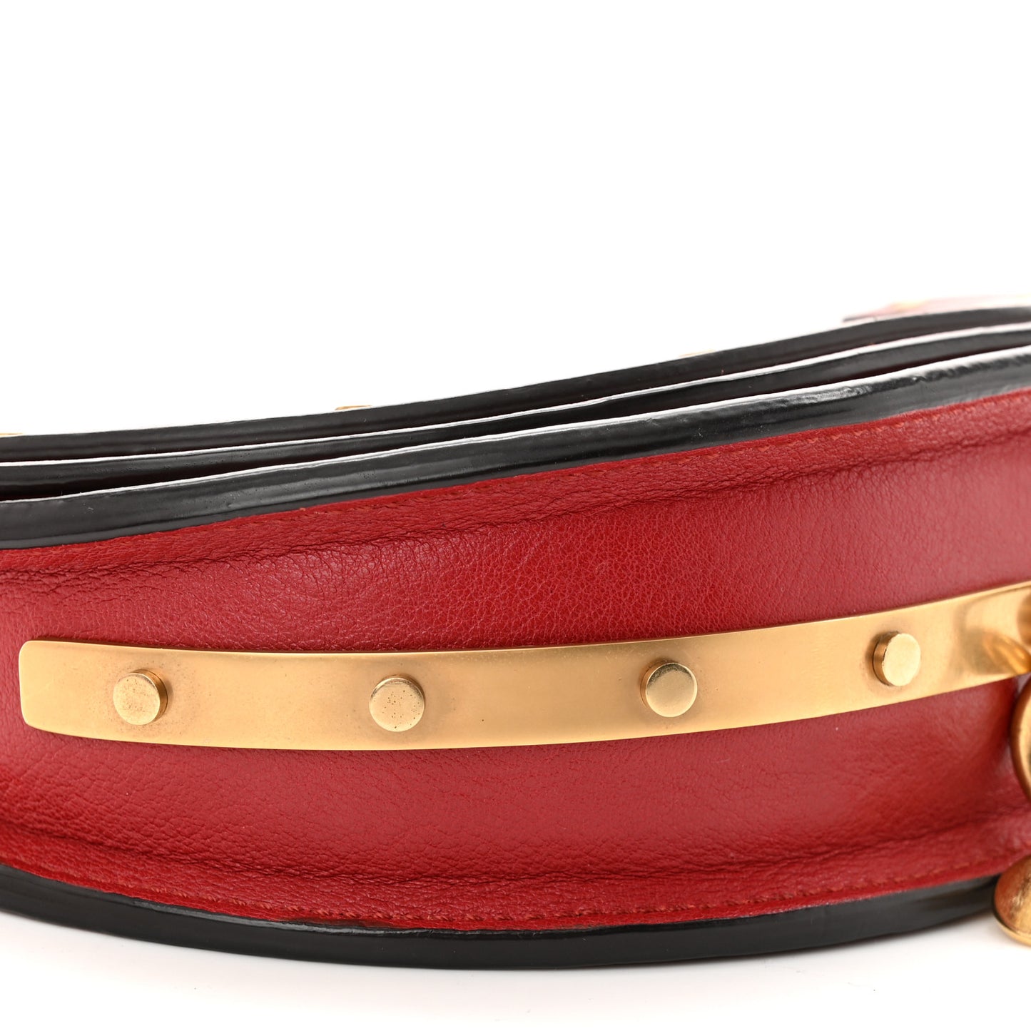 Calfskin Small Nile Bracelet Minaudiere Bag Dahlia Red