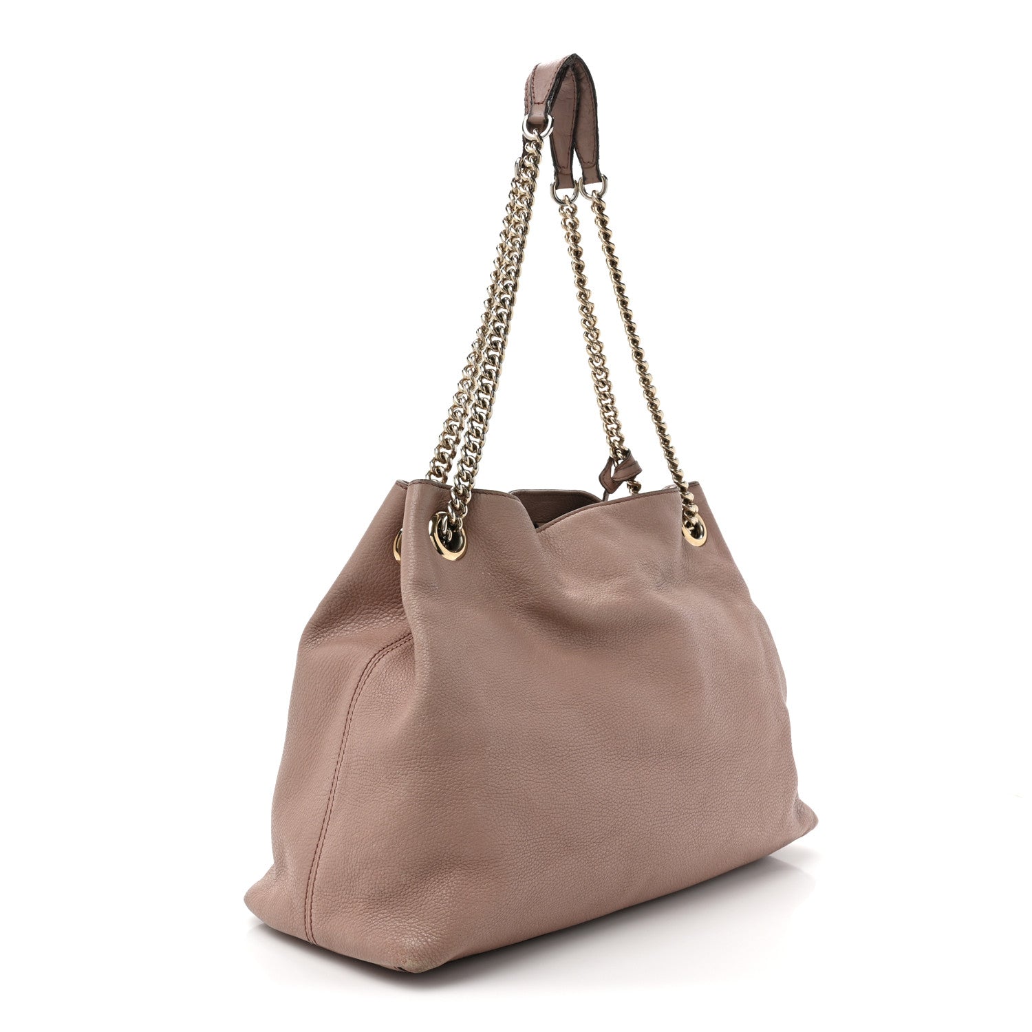 Gucci Pebbled Calfskin Medium Soho Chain Shoulder Bag Dark Cipria 3 of 21