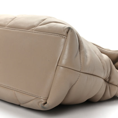 Saint Laurent Lambskin Quilted Medium Loulou Puffer Monogram Chain Satchel Dark Beige 9 of 9