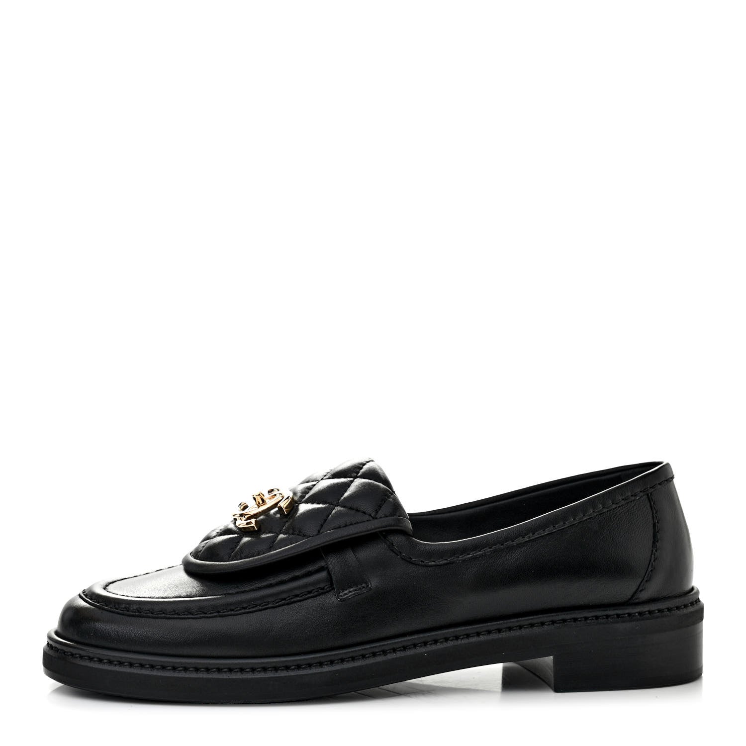 Chanel Lambskin Quilted CC Turnlock Loafers 38 Black 1 of 8