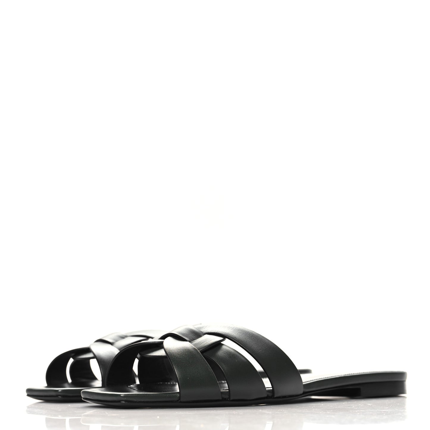 Calfskin Tribute 05 Slide Sandals 37.5 Vert Fonce