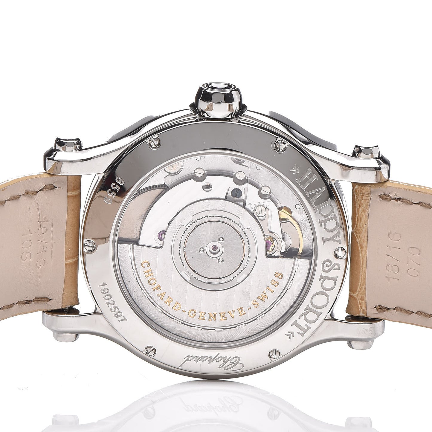Stainless Steel Alligator Diamond Bezel 36mm Happy Sport Automatic Watch