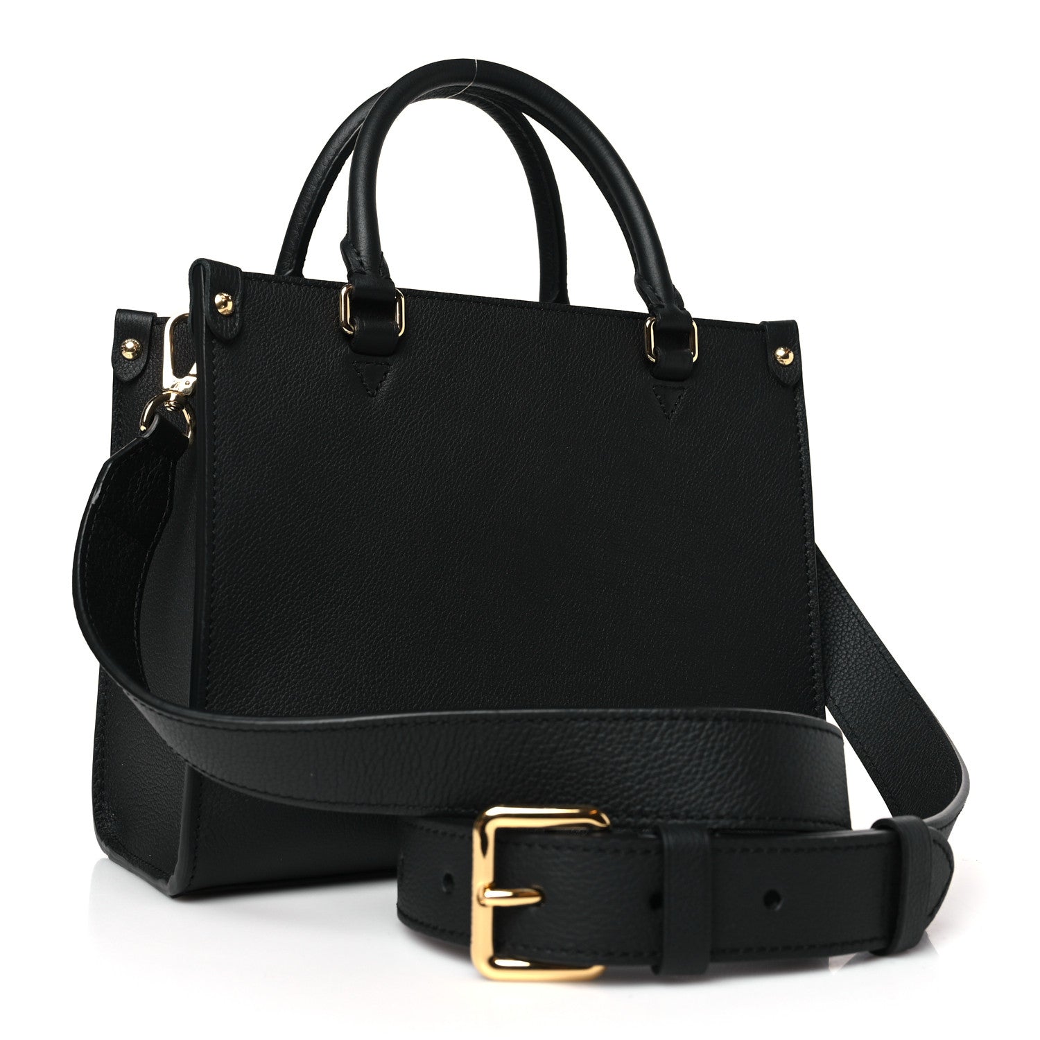 Louis Vuitton Calfskin Lock & Go Tote Black 3 of 9