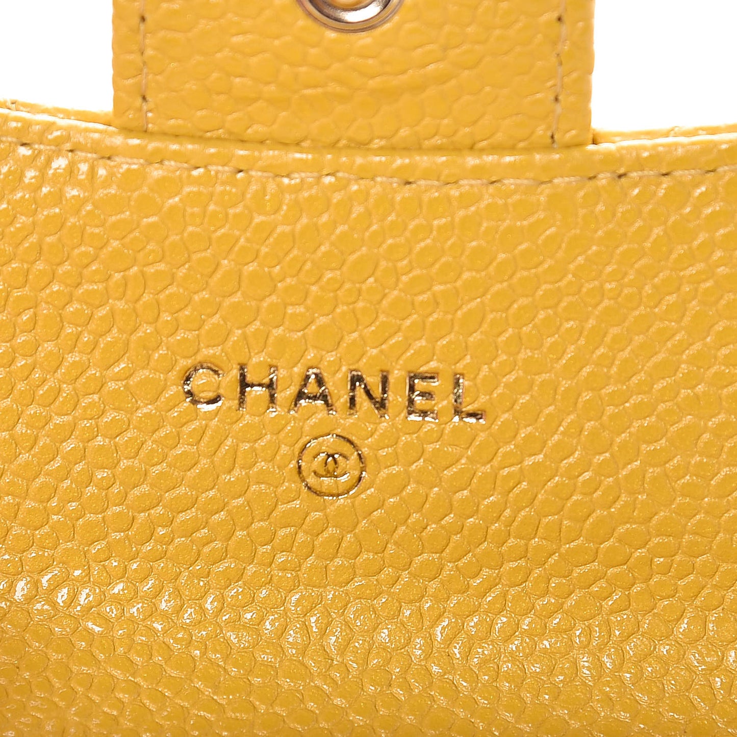 Caviar Quilted Flap Card Holder Yellow