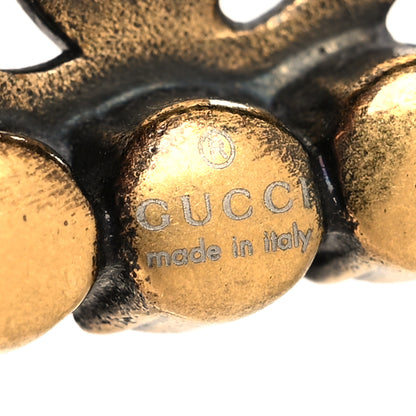 Gucci Crystal Embellished Double G Necklace Aged Gold 5 of 5