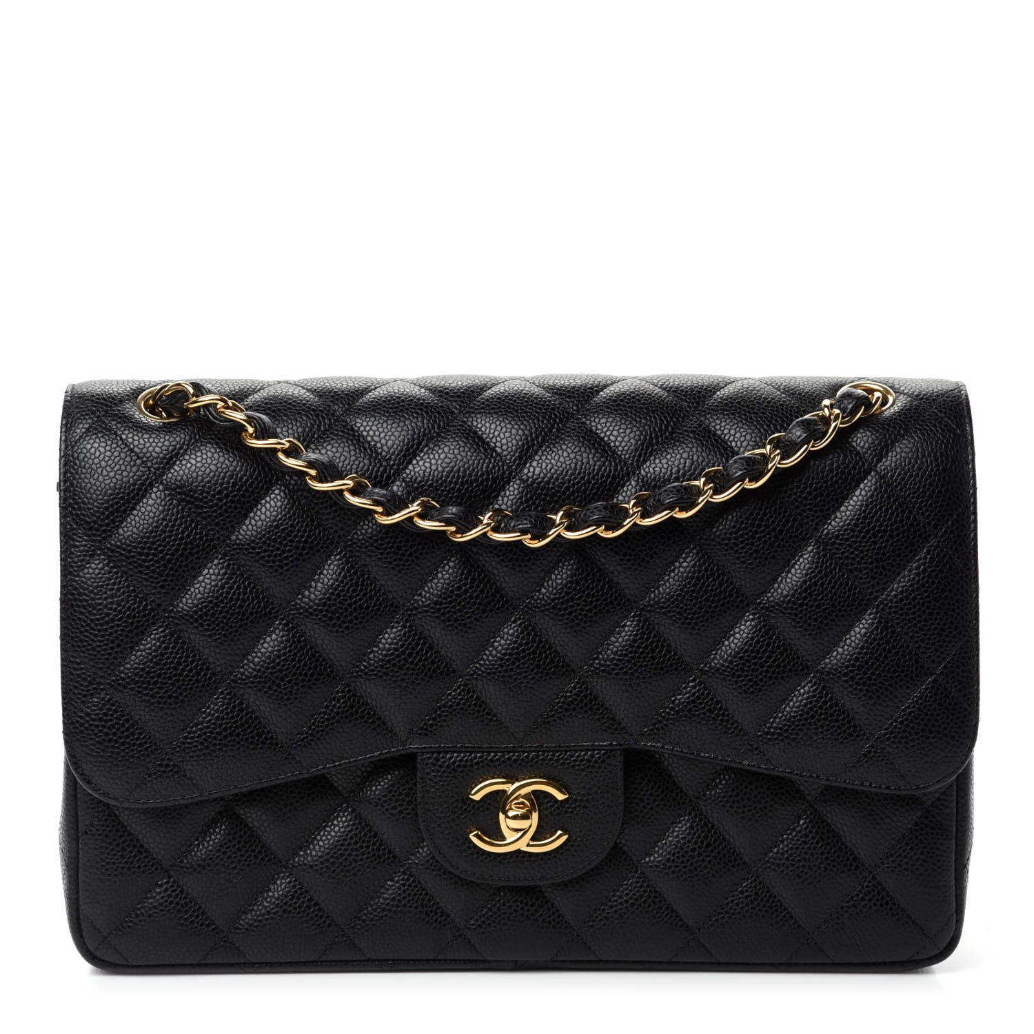Chanel Caviar Quilted Jumbo Double Flap Black 1 of 12