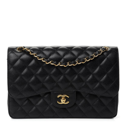 Chanel Caviar Quilted Jumbo Double Flap Black 1 of 12