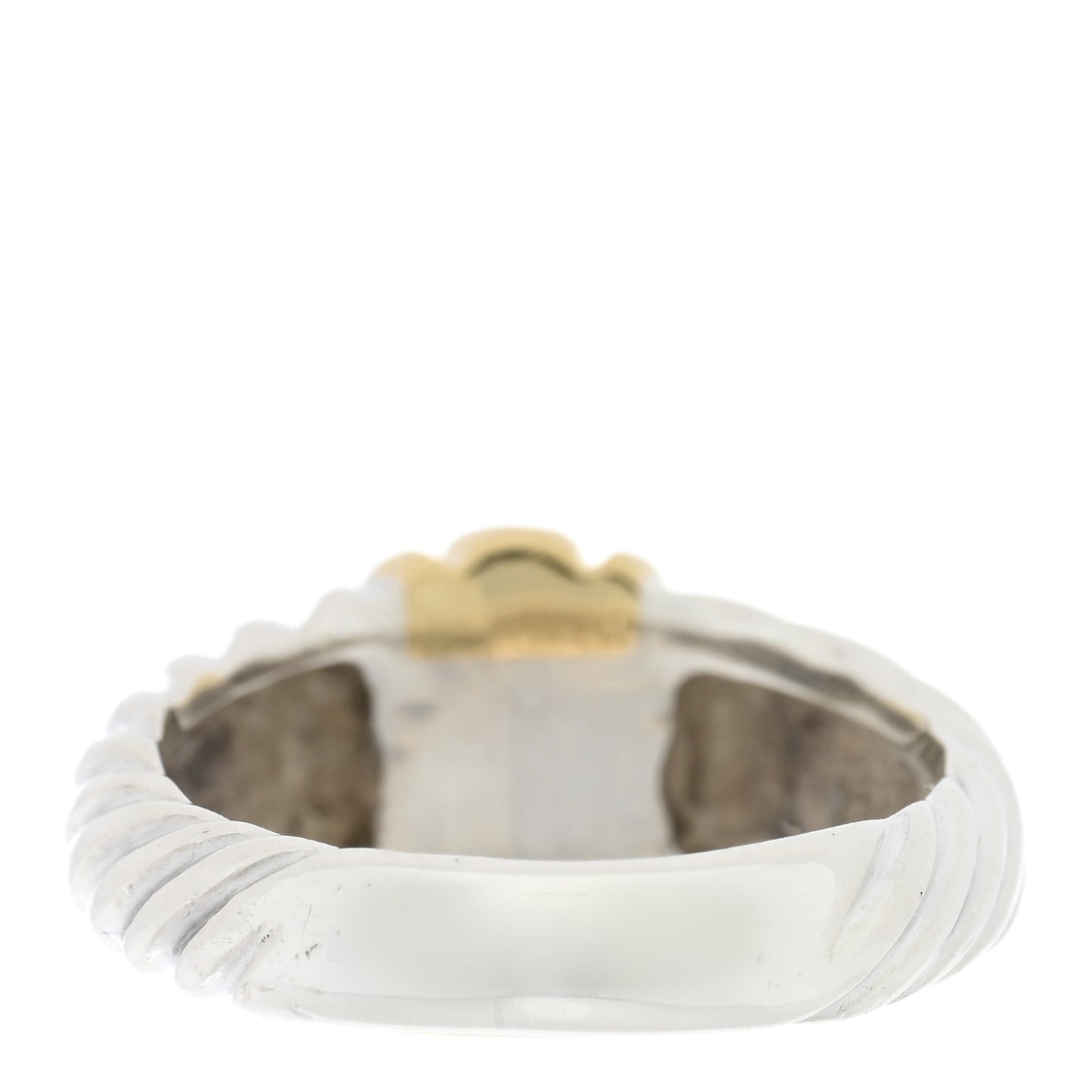 Sterling Silver 18K Yellow Gold Diamond Shrimp Ring 54 7