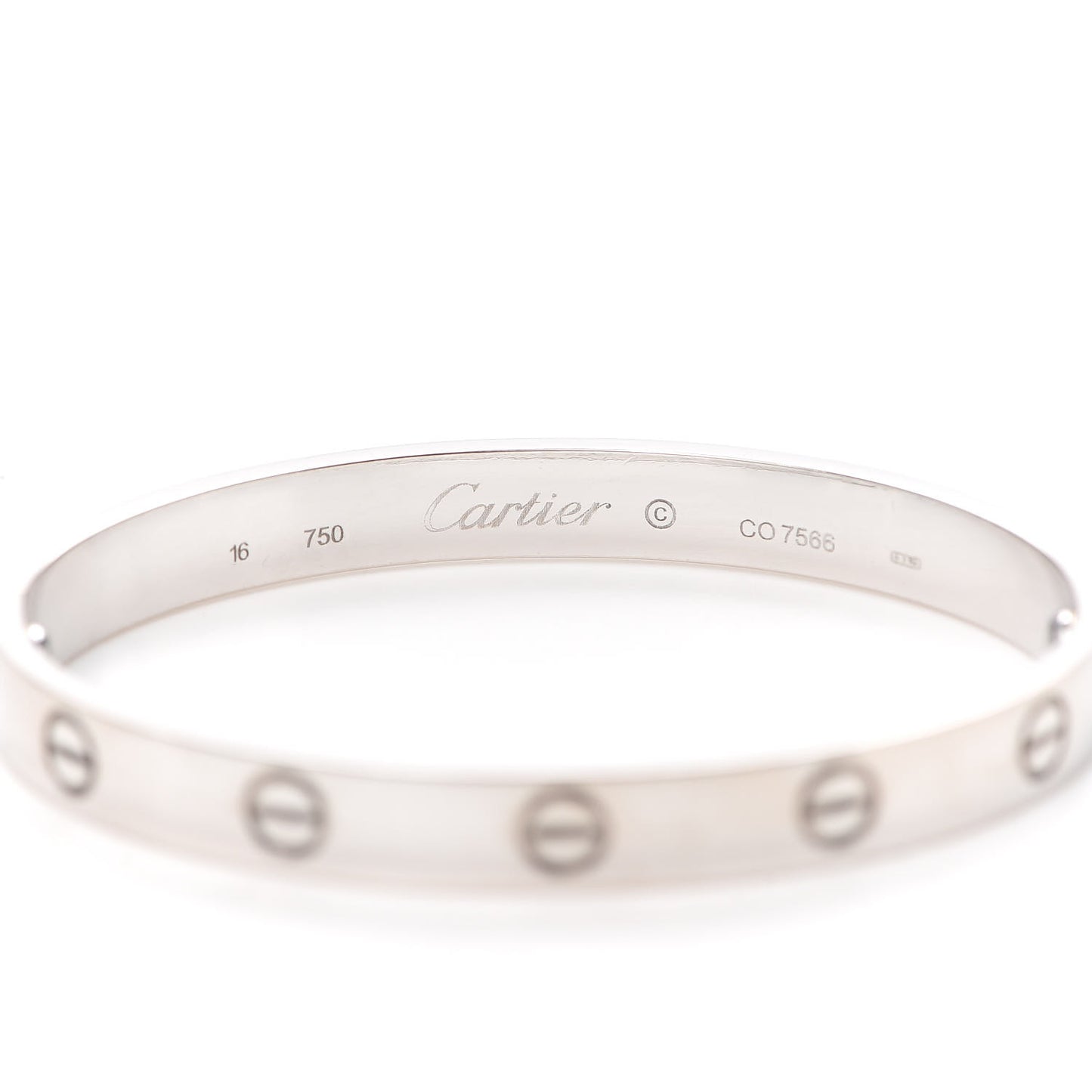 18K White Gold LOVE Bracelet 16