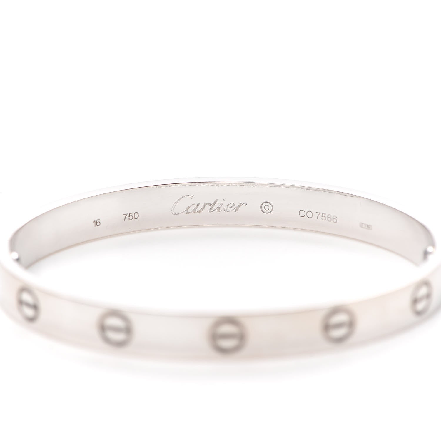 Cartier 18K White Gold LOVE Bracelet 16 5 of 7