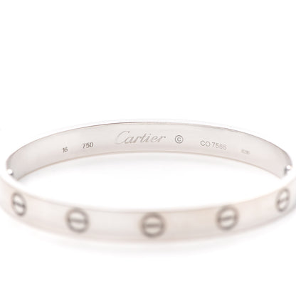 Cartier 18K White Gold LOVE Bracelet 16 5 of 7