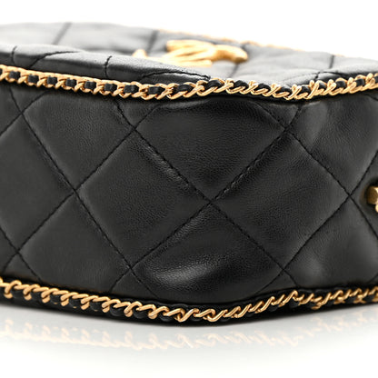 Chanel Lambskin Quilted Chain CC Mini Camera Case Black 10 of 14