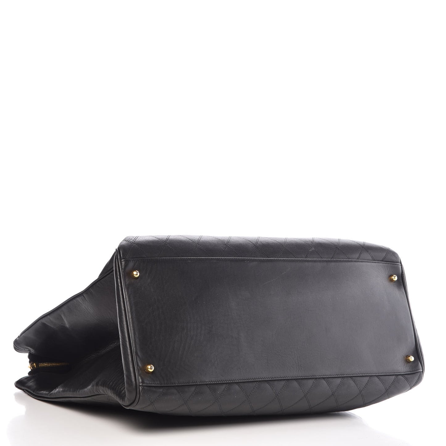 Calfskin Stitched XL Weekender Black