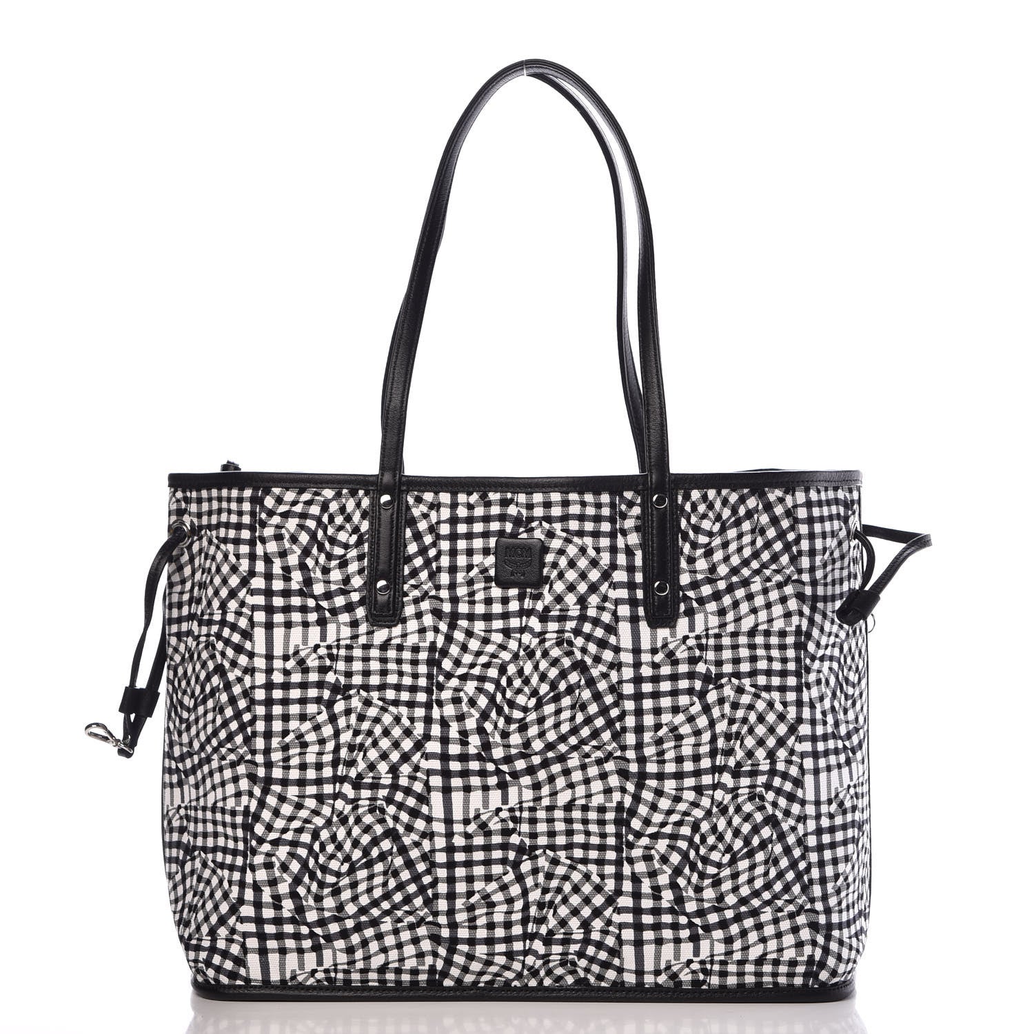 MCM Visetos Medium Reversible Shopper Tote Black 4 of 12