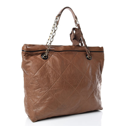 Lanvin Lambskin Quilted Amalia Cabas Tote Camel 3 of 20