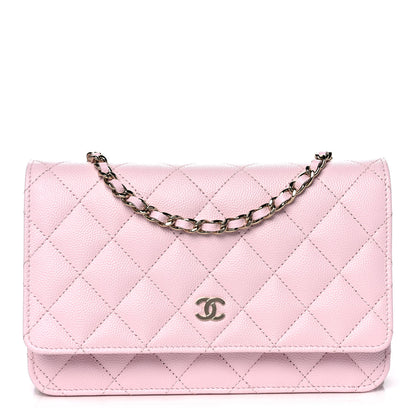 Chanel Caviar Quilted Wallet On Chain WOC Light Pink 1 of 13