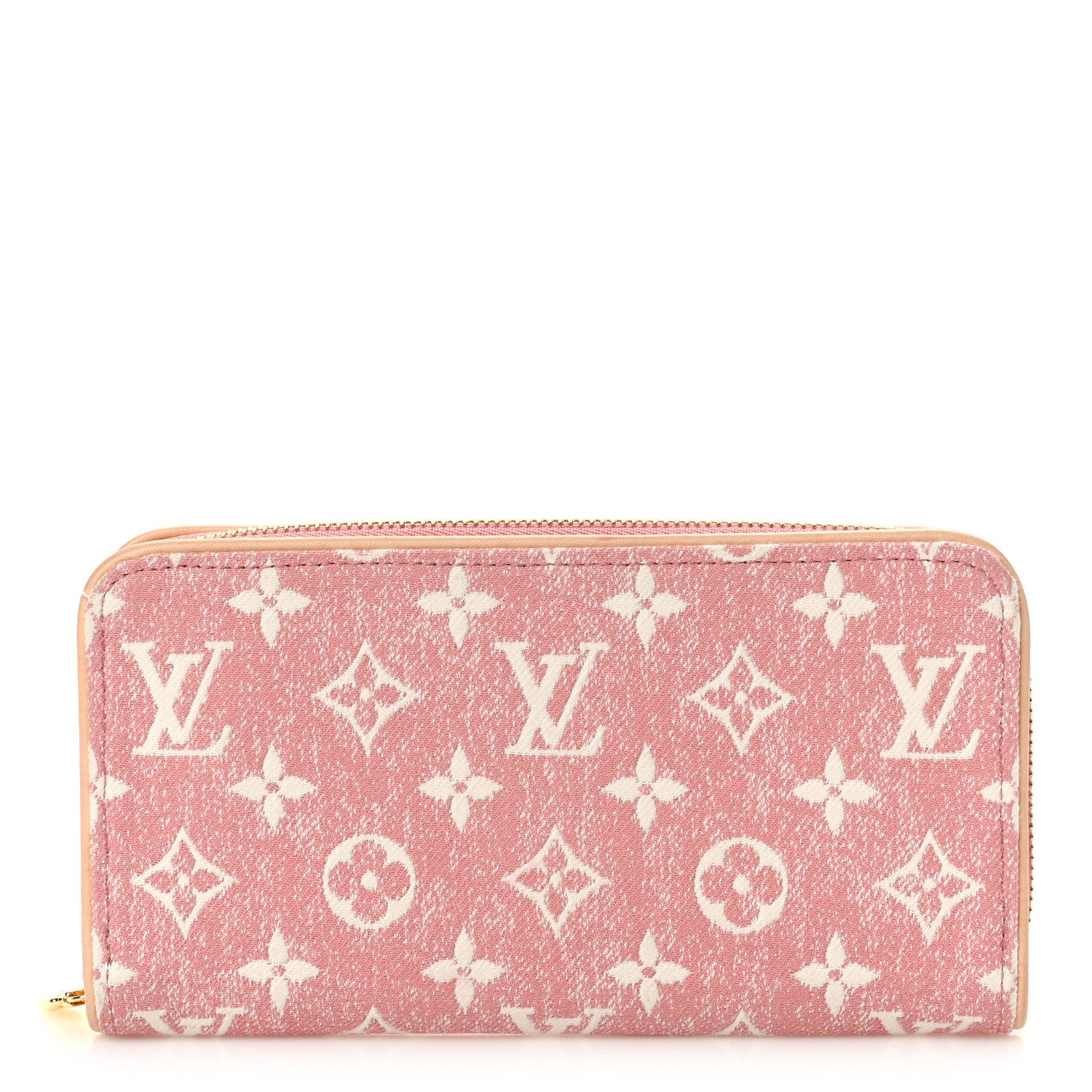 Louis Vuitton Denim Monogram Jacquard Zippy Wallet Pink 1 of 8