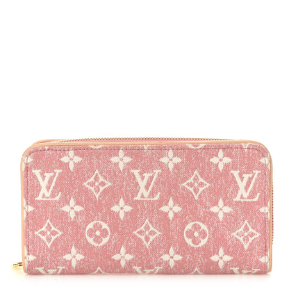 Louis Vuitton Denim Monogram Jacquard Zippy Wallet Pink 1 of 8
