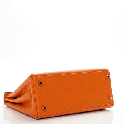 Hermes Taurillon Clemence Kelly Retourne 28 Orange 11 of 24