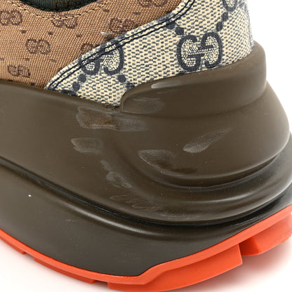 Gucci GG Supreme Monogram Mix Monogram Womens Rhyton Sneakers 40 Bordeaux Beige Ebony 9 of 10