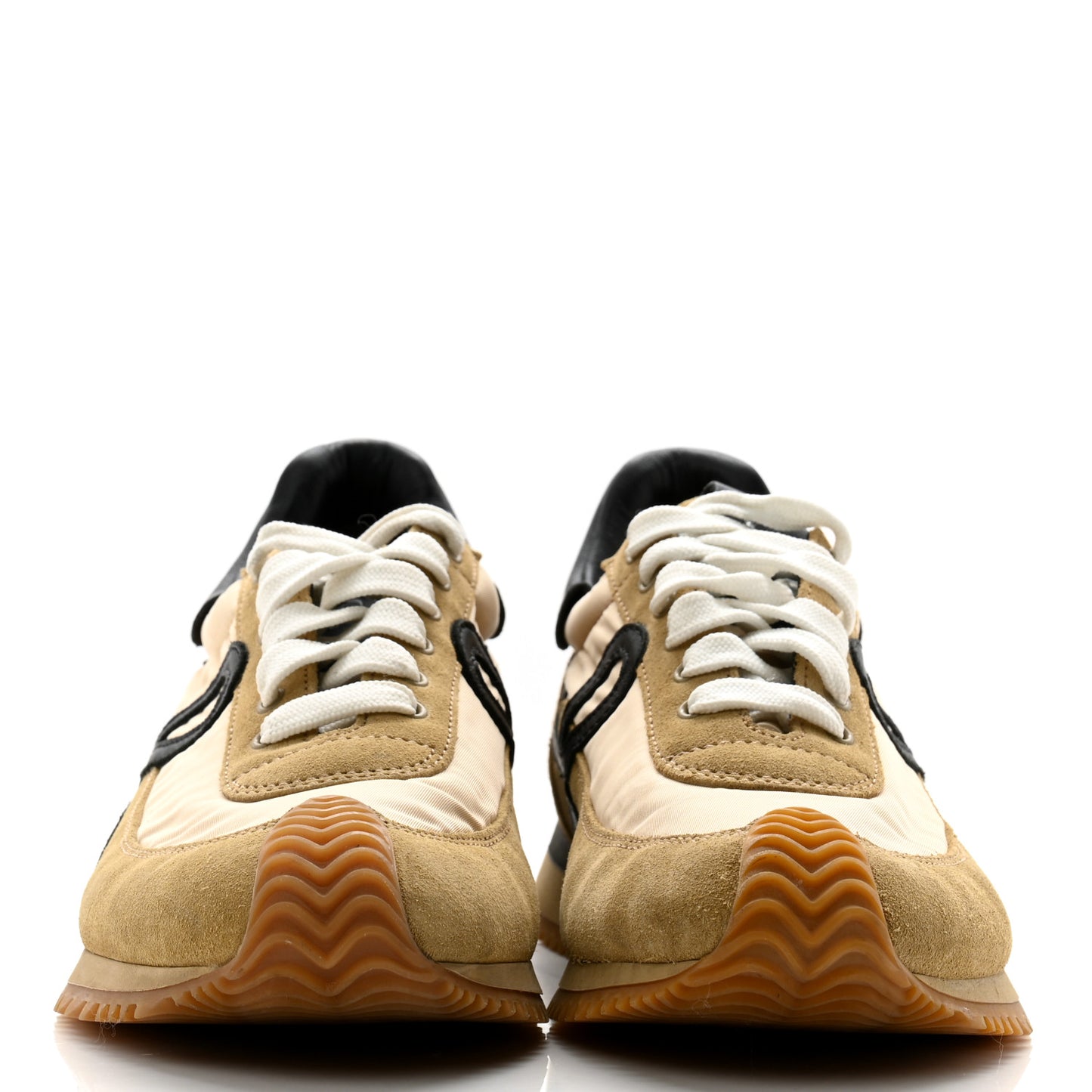 Nylon Suede Flow Runner Sneakers 38 Gold Black