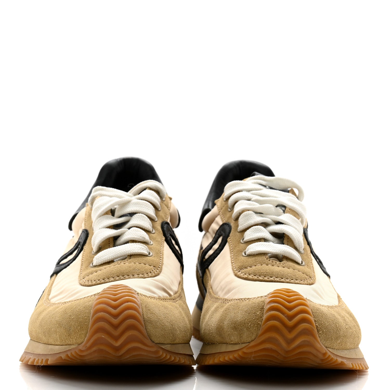 Loewe Nylon Suede Flow Runner Sneakers 38 Gold Black 2 of 10