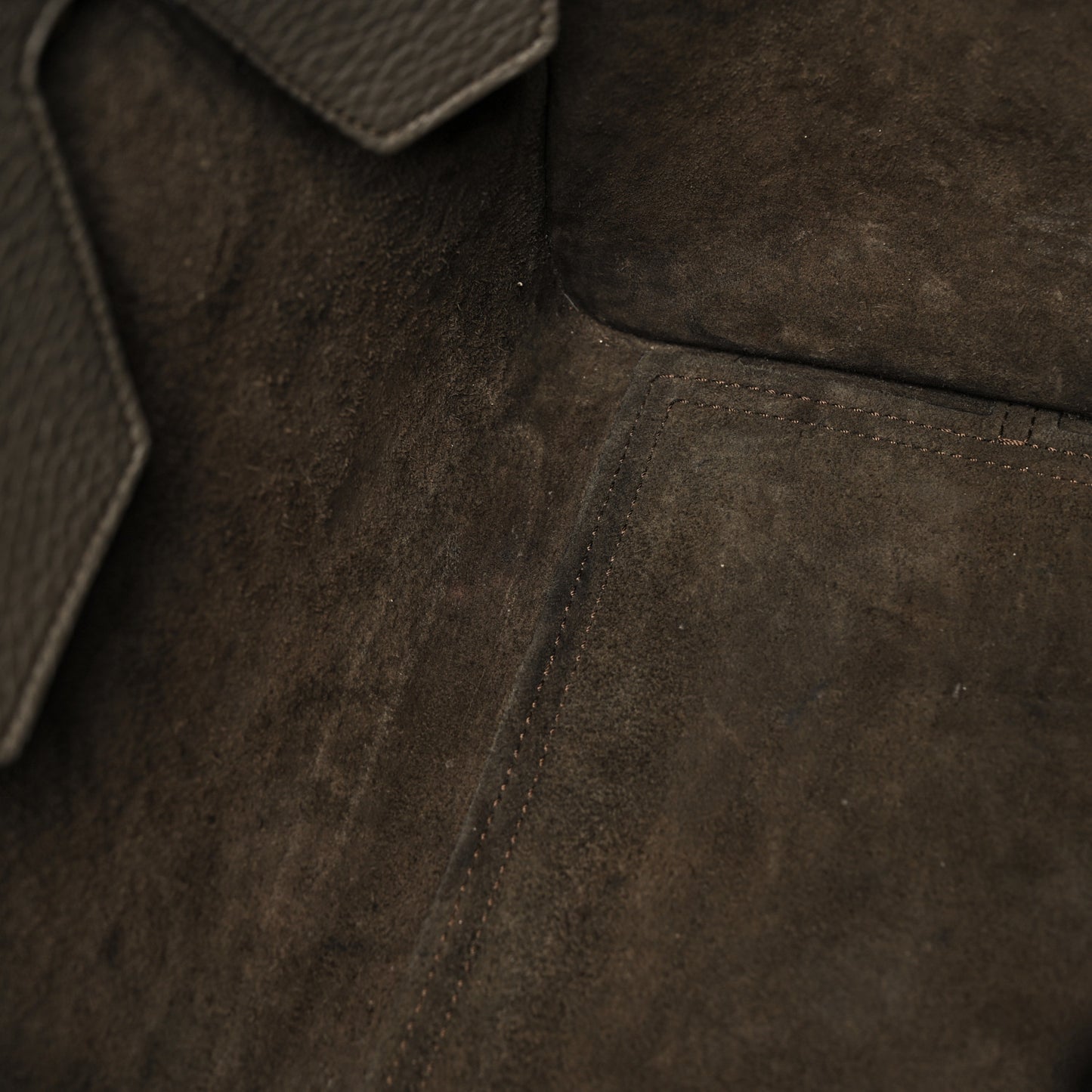 Crisped Calfskin Small Tie Knot Tote Dark Khaki