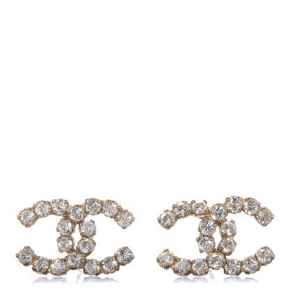 Chanel Crystal CC Earrings Gold 1 of 5