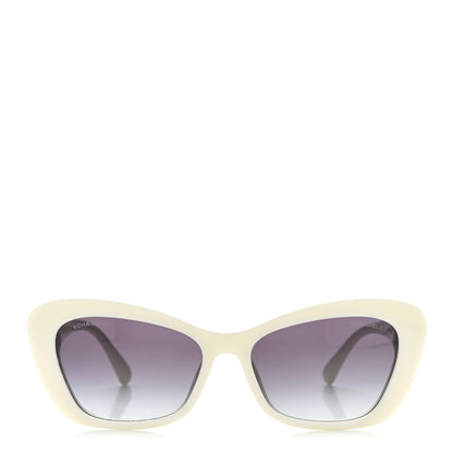 Chanel Acetate Pearl Cat Eye CC Sunglasses 5481-H-A White White 2 of 7