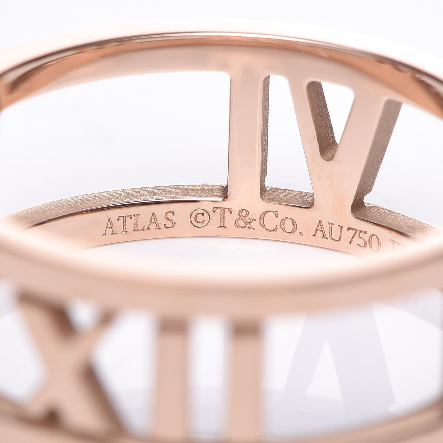 Tiffany 18K Rose Gold Atlas Open Ring 53 6.5 4 of 5