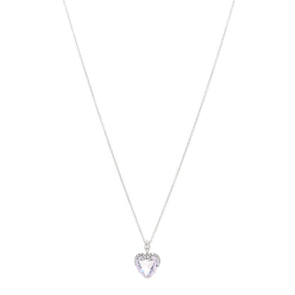 Damiani 18K White Gold Diamond Rose Quartz Heart Pendant Necklace 1 of 5