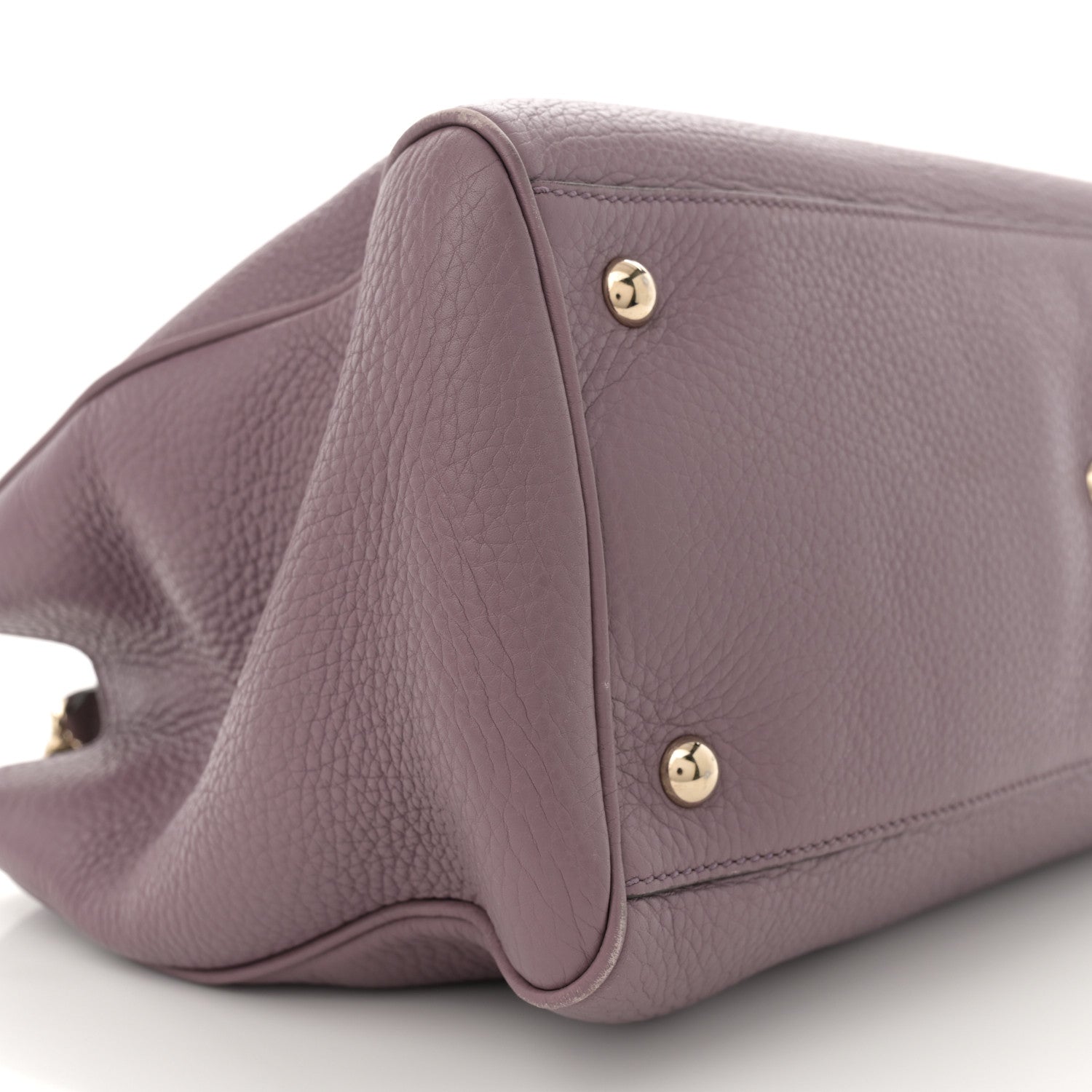 Gucci Pebbled Calfskin Medium Bamboo Shopper Tote Purple 10 of 16