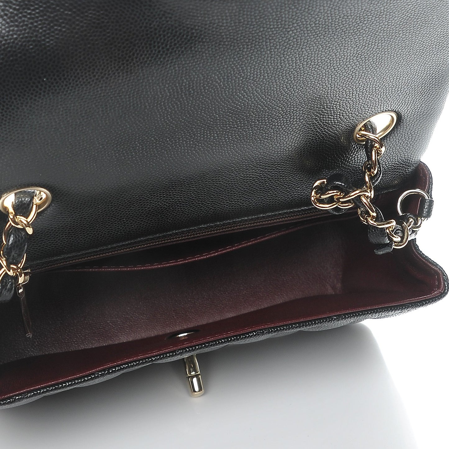Caviar Quilted Mini Rectangular Flap Black