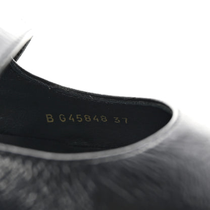 Chanel Crumpled Lambskin Cap Toe Chain CC Turnlock Mary Jane Flats 37 Black 9 of 9