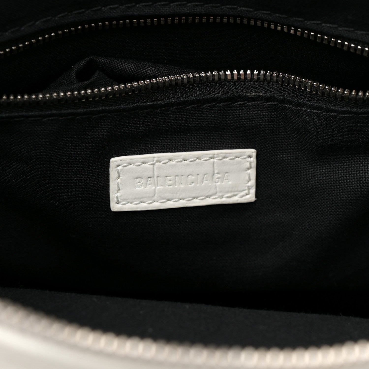Balenciaga Extra Supple Calfskin Crocodile Embossed Neo Classic Hardware Hobo XS White 6 of 10