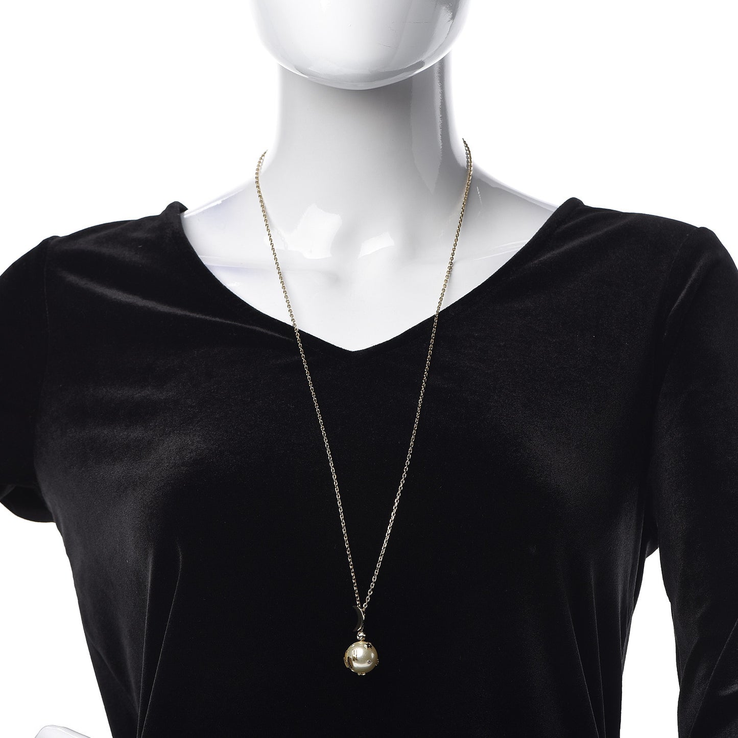 Resin Pearl Moon Stellaire Necklace Gold