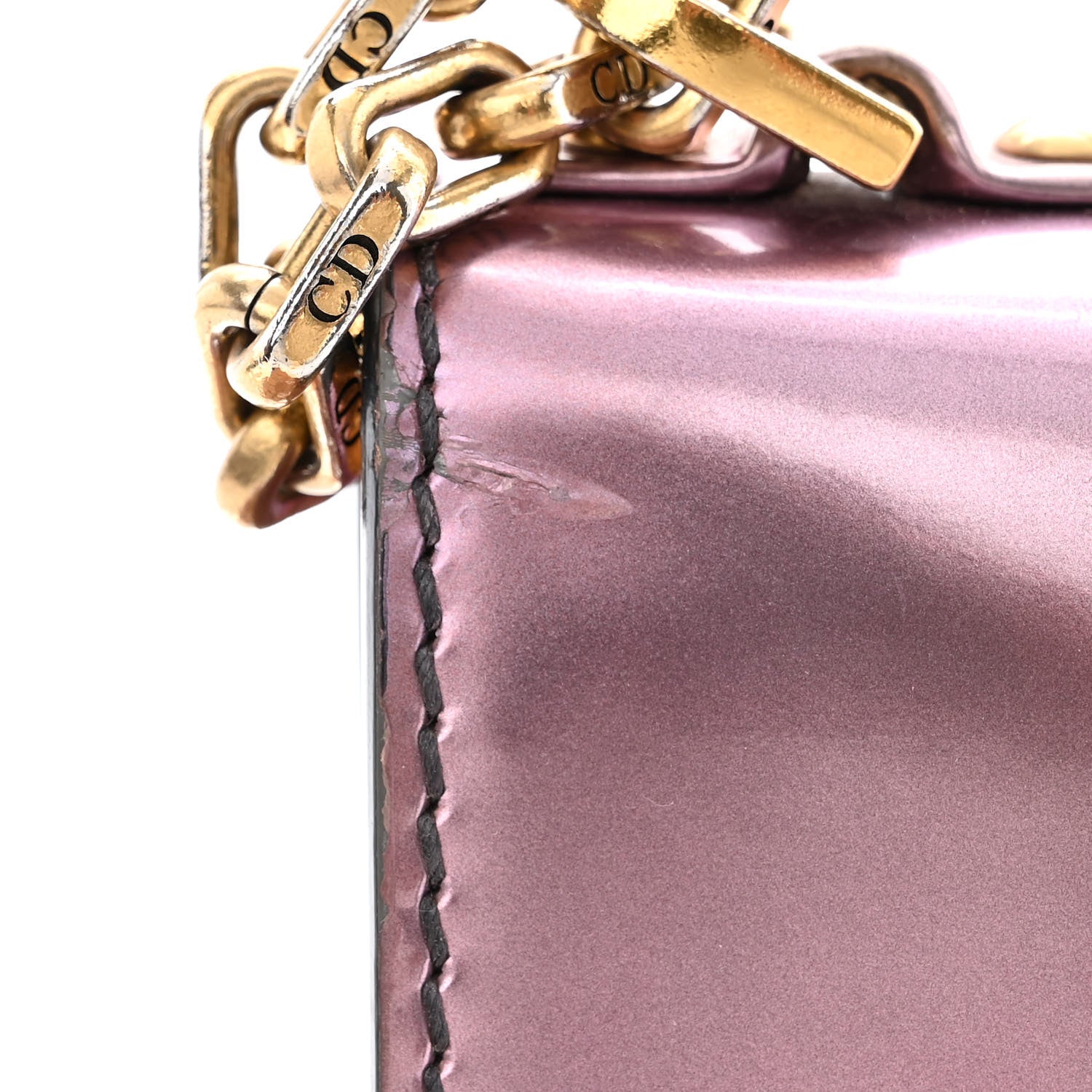 Christian Dior Metallic Calfskin J'Adior Mini Chain Flap Bag Pink 15 of 16
