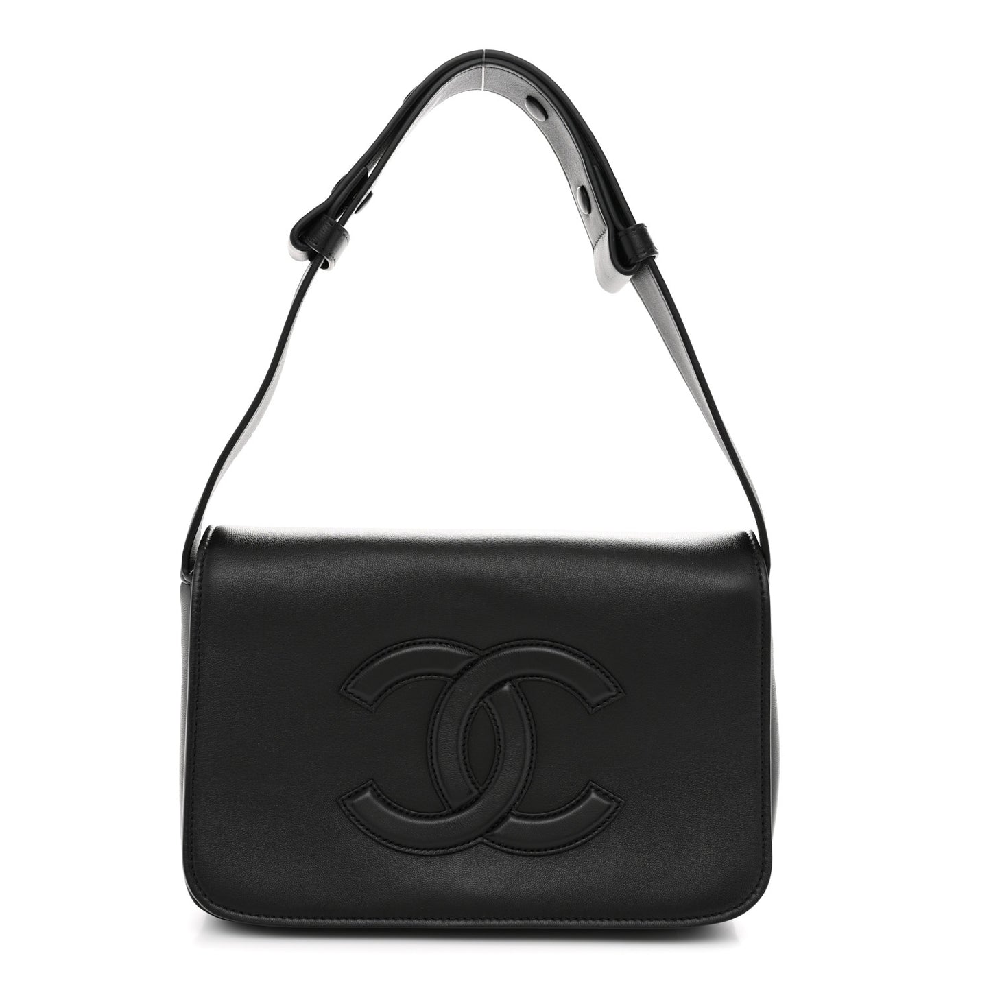 Lambskin CC Messenger Flap Black