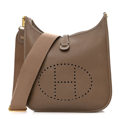 Hermes Taurillon Clemence Evelyne III PM Etoupe 1 of 11
