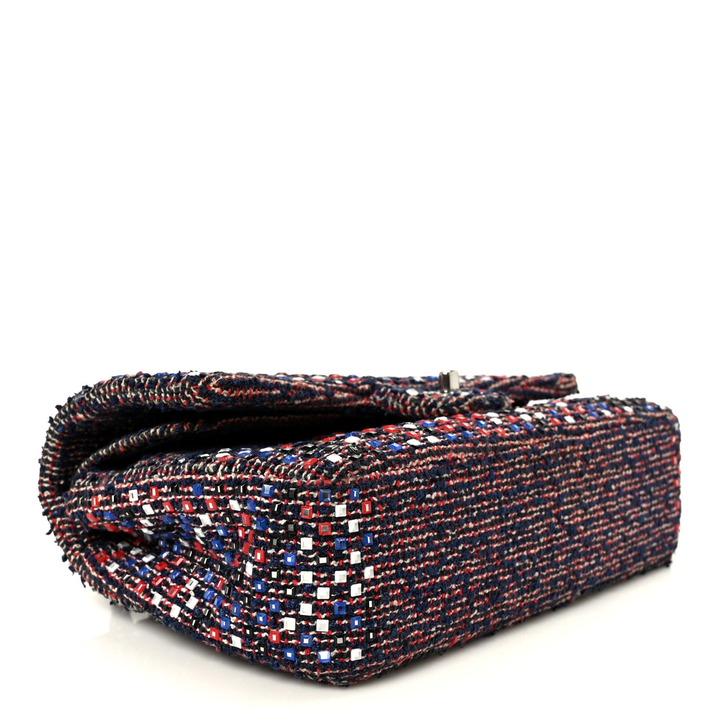 Sequin Tweed Medium Double Flap Red White Blue