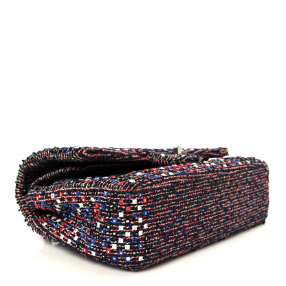 Chanel Sequin Tweed Medium Double Flap Red White Blue 4 of 11