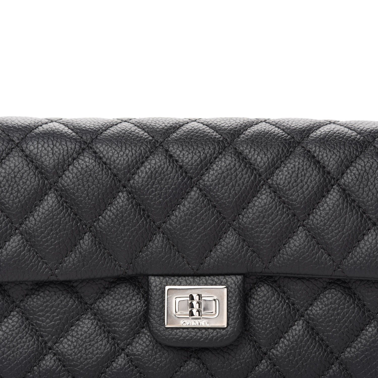 Chanel Grained Calfskin Quilted 2.55 Reissue Flap Belt Bag Clutch Black 13 of 13
