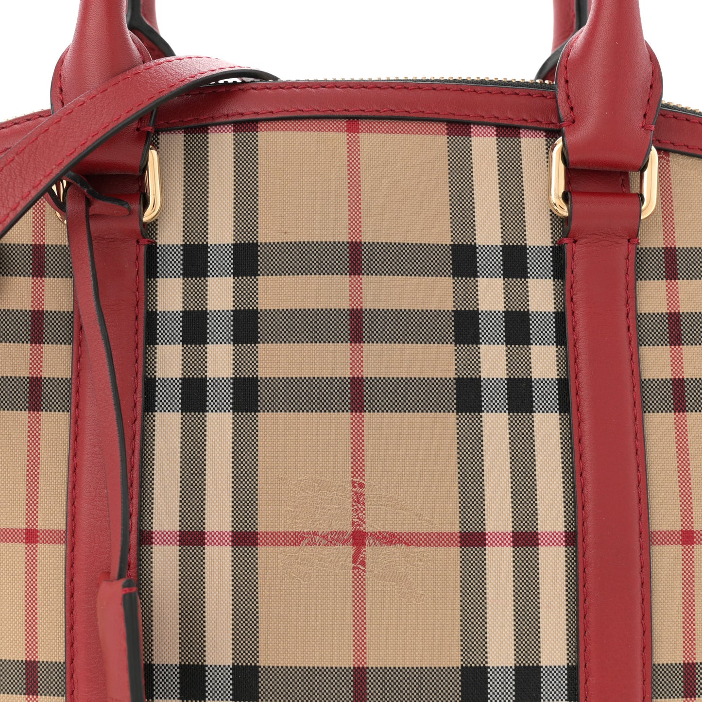 Horseferry Check Small Orchard Bowling Bag Honey Parade Red