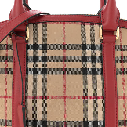 Burberry Horseferry Check Small Orchard Bowling Bag Honey Parade Red 10 of 19