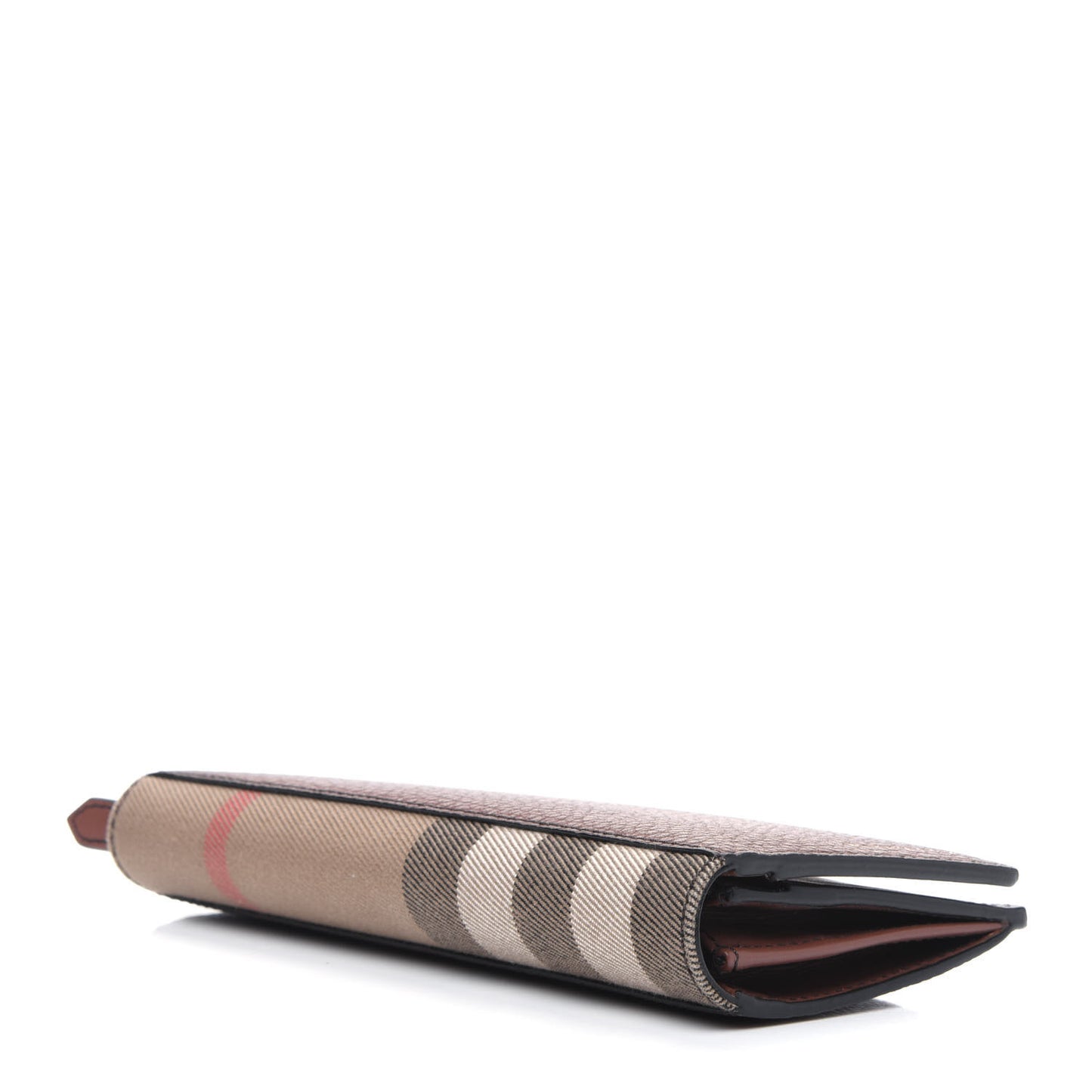 Grainy Calfskin House Check Vertical Wallet Tan