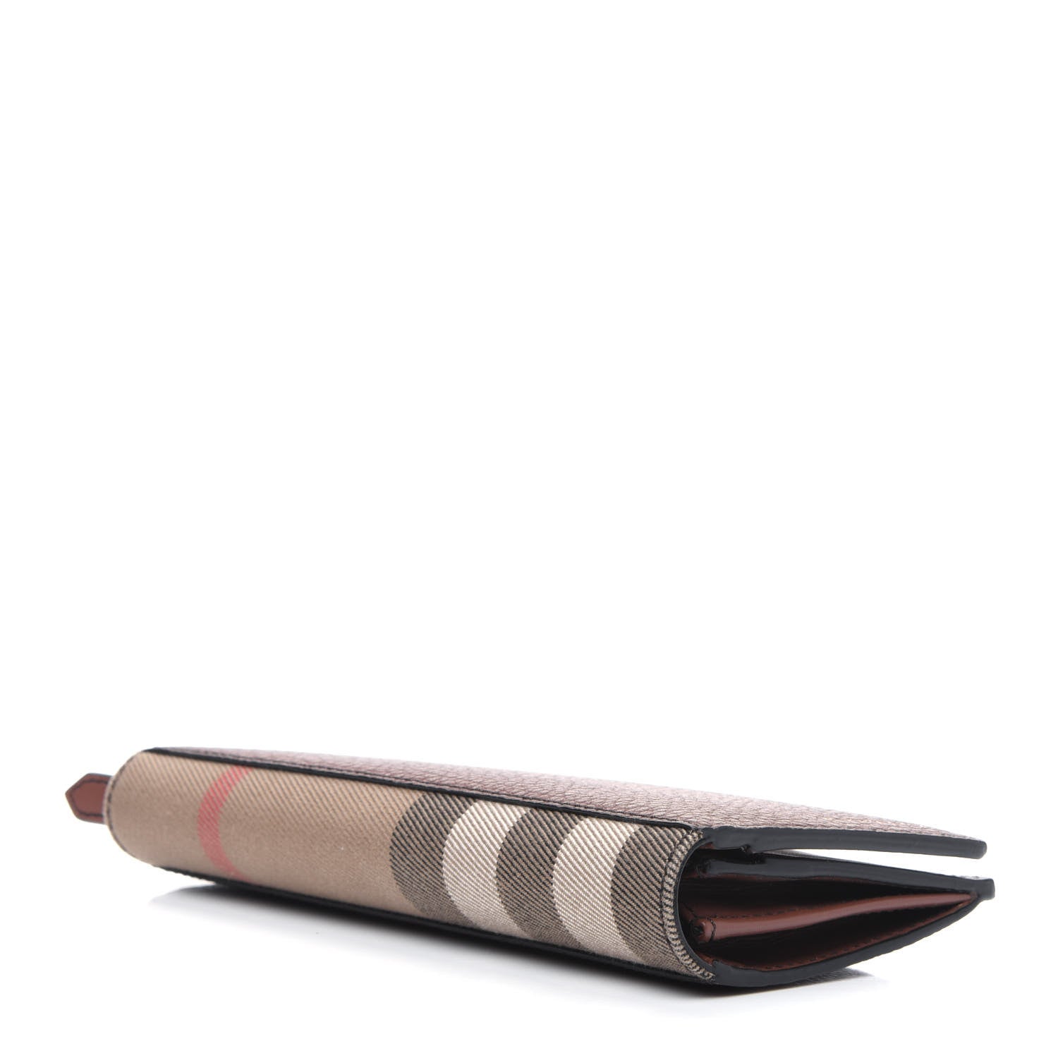 Burberry Grainy Calfskin House Check Vertical Wallet Tan 4 of 9