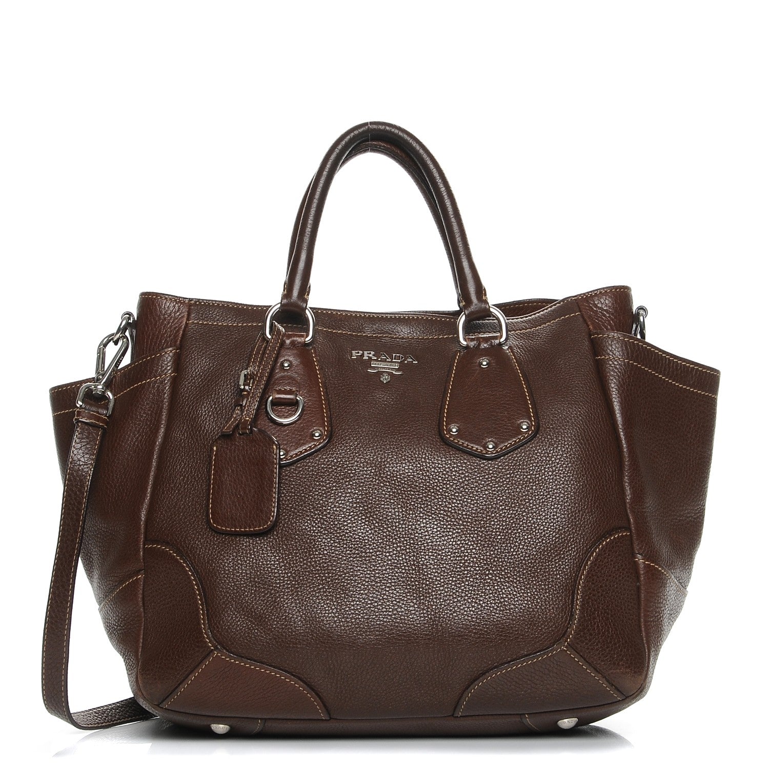 Prada Vitello Daino Tote Bruciato 1 of 12